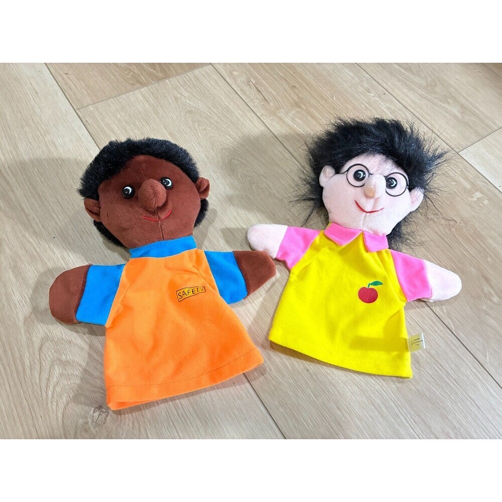 Lot of 2 Diverse Hand Puppets - Great for Preschool & Kindergarten